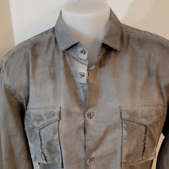 NWT le chateau Grey Large Dress Shirt Large Slim - Picture 9 of 11